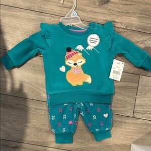 NWT 🆕 Teal Fox Baby Outfit size 0-3 months
